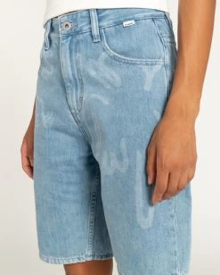 Element Harvey Birds - Denim Shorts For Women -Element eljds00101 elementw bfb0 frt3