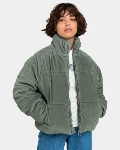 Element Aspen Cord - Cropped Puffer Jacket For Women